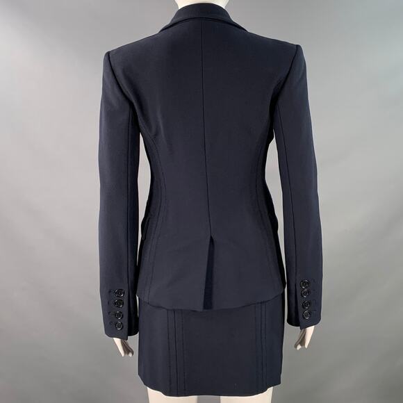 FUTURE OZBEK Size 4 Navy Polyamide Blend Single Breasted Blazer Mini Skirt Set - Picture 3 of 12